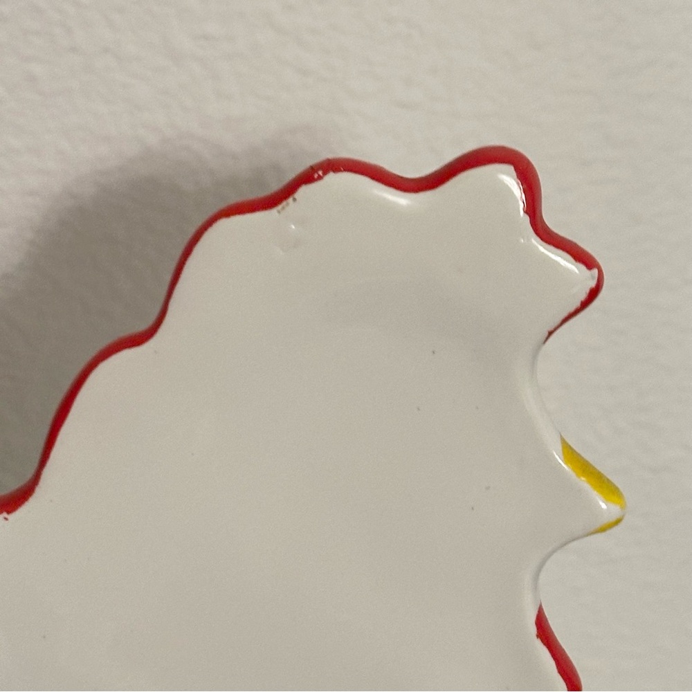 Vintage 13” Rooster Deviled Egg Chicken Ceramic Platter Portugal Teleflora Tray - Picture 10 of 12